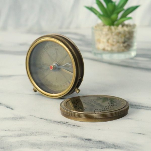 Stanley London Style Pocket Compass | Antique Brass, Handcrafted Precision, Needle Lock Switch | Vintage Navigational Gift - Image 4