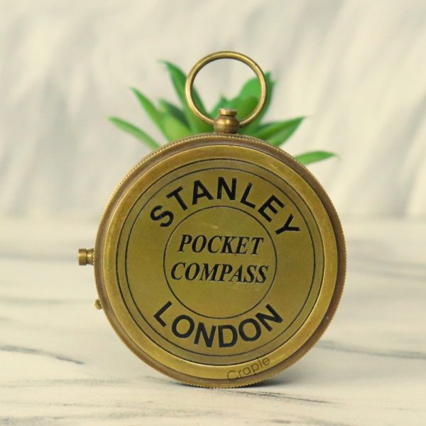 Stanley London Style Pocket Compass | Antique Brass, Handcrafted Precision, Needle Lock Switch | Vintage Navigational Gift - Image 6
