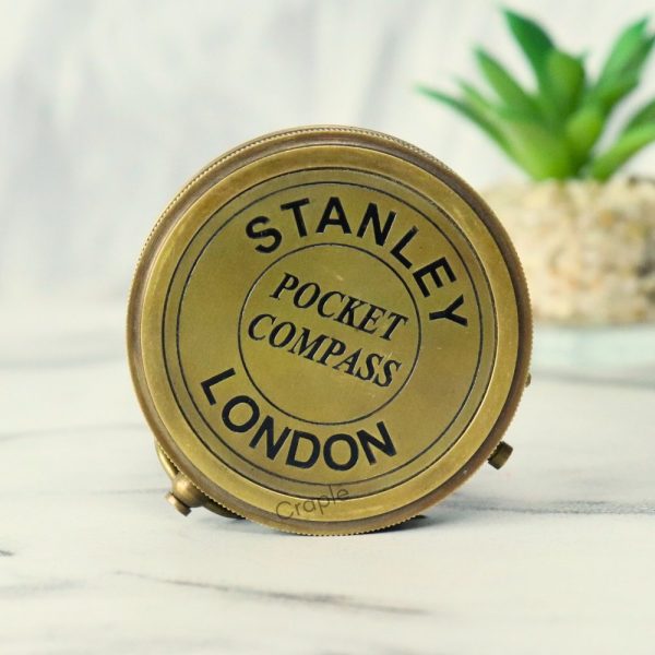 Stanley London Style Pocket Compass | Antique Brass, Handcrafted Precision, Needle Lock Switch | Vintage Navigational Gift - Image 7