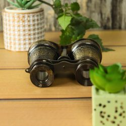 Antique Brass Engraved Binoculars | Adjustable Dual Focus | Vintage Decor & Collector's Gift with Leather Cover - Image 3