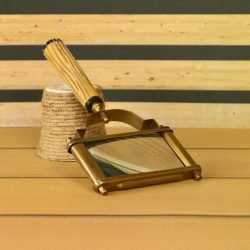 Fluted Handle Rectangular Magnifier | Antique or Shiny Finish | Wide View Reading Aid & Desk Decor - Image 3