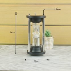 3-Min White Sand Floating Hourglass | Black Wood & Polished Steel | Modern Kinetic Desk Decor & Gift - Image 5