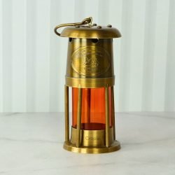 Orange Glow Nautical Lantern | Functional Oil Lamp | Royal Navy Plaque Detail | Vintage Decor & Gift - Image 7