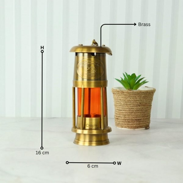 Orange Glow Nautical Lantern | Functional Oil Lamp | Royal Navy Plaque Detail | Vintage Decor & Gift - Image 8