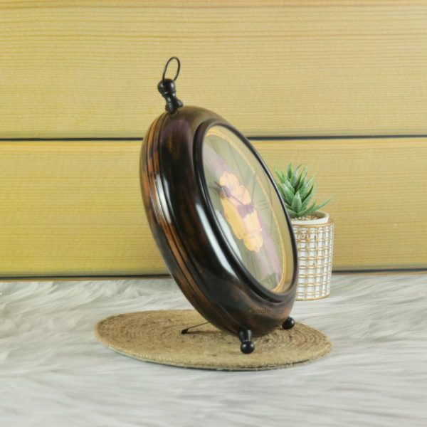 Antique Wood Tabletop & Hanging Clock | 49 Bond Street Design, Roman Numerals | Vintage Desk Decor & Gift - Image 3