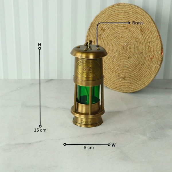 Brass Nautical Oil Lamp | Green Glow, Functional | Royal Navy Plaque | Vintage Maritime Decor & Gift - Image 8
