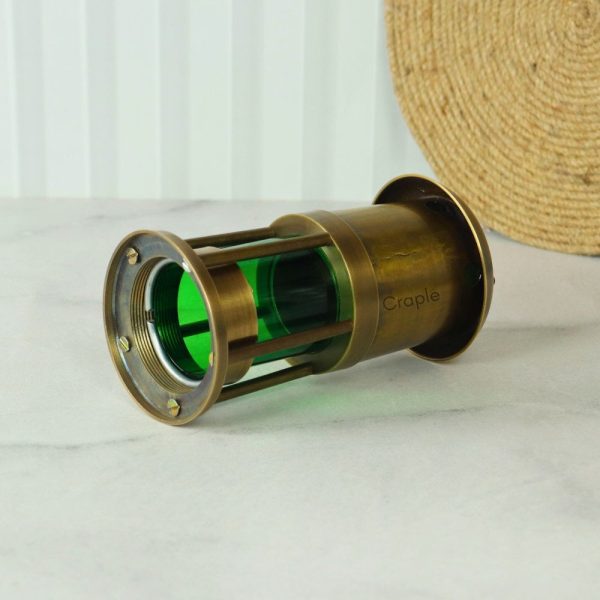 Brass Nautical Oil Lamp | Green Glow, Functional | Royal Navy Plaque | Vintage Maritime Decor & Gift - Image 6