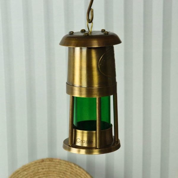 Brass Nautical Oil Lamp | Green Glow, Functional | Royal Navy Plaque | Vintage Maritime Decor & Gift - Image 7