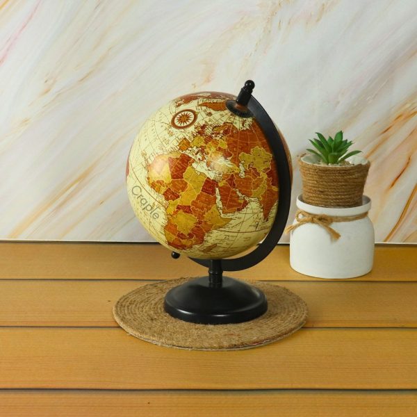 Brass Base Decorative World Globe | Detachable Sphere, Black Finish | Desk Decor & Educational Gift - Image 2