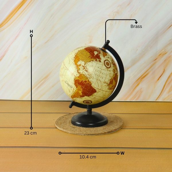 Brass Base Decorative World Globe | Detachable Sphere, Black Finish | Desk Decor & Educational Gift - Image 6