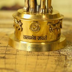 Brass Ashoka Lion Pillar Sculpture | National Emblem of India Replica | Detailed Base, Satyameva Jayate | Patriotic Desk Decor & Gift - Image 4