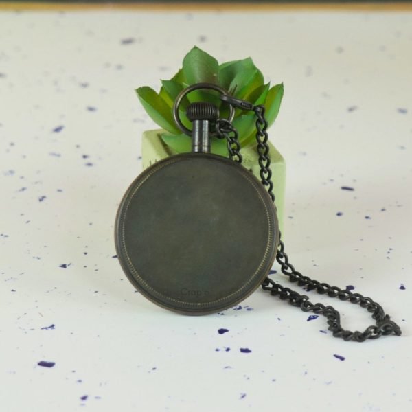 Direwolf Sigil Antique Brass Pocket Watch | Handcrafted, Miyota Movement, Roman Numerals & Chain | Fantasy Inspired Timepiece Gift - Image 4