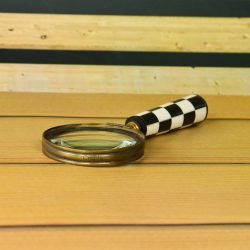 Chess Design Handle Brass Magnifier | Antique Brass, Clear Lens, Handheld | Reading Aid & Unique Desk Decor Gift - Image 3
