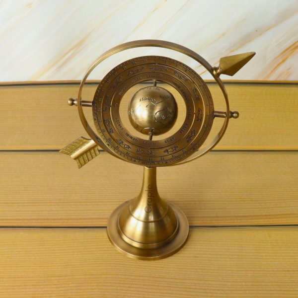 Brass Celestial Armillary Sphere | Antique Finish with Arrow | Historical Desk Decor & Unique Collector's Gift - Image 3