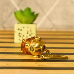 Handmade Diver Helmet Keychain | Miniature Nautical Replica | Unique Pocket Gift & Accessory - Image 2