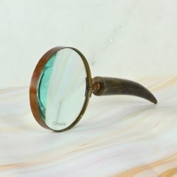 Horn Shaped Handle Magnifier | Vintage Style, Clear Lens | Rustic Reading Aid & Desk Decor Gift - Image 4