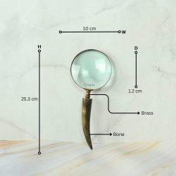 Horn Shaped Handle Magnifier | Vintage Style, Clear Lens | Rustic Reading Aid & Desk Decor Gift - Image 5