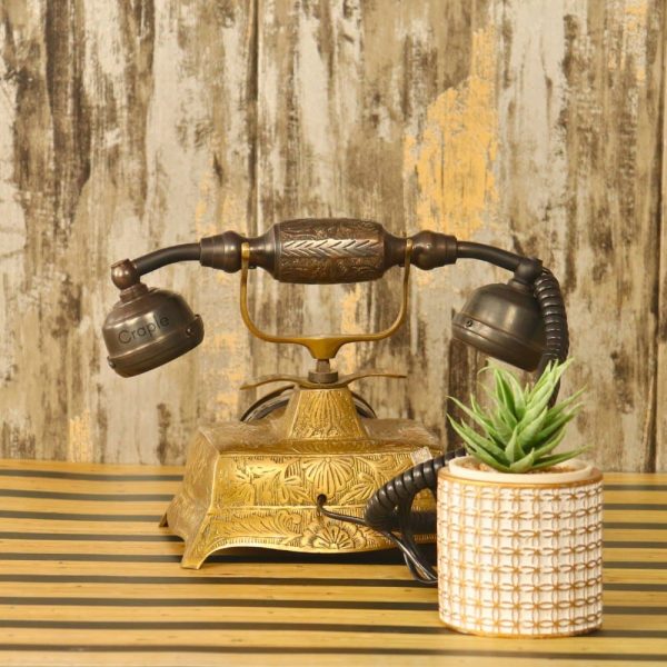 Brass Rotary Dial Telephone | Antique & Shiny Finish | Retro Home Decor & Functional Landline - Image 5