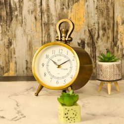 Oval Antique Aluminium Clock | Fern Cottage Style, Tabletop & Wall Mount | Vintage Decor Gift - Image 2