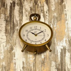 Oval Antique Aluminium Clock | Fern Cottage Style, Tabletop & Wall Mount | Vintage Decor Gift - Image 3
