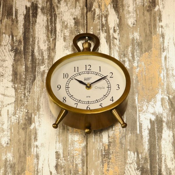 Oval Antique Aluminium Clock | Fern Cottage Style, Tabletop & Wall Mount | Vintage Decor Gift - Image 3
