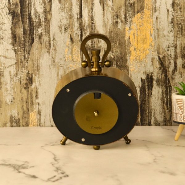 Oval Antique Aluminium Clock | Fern Cottage Style, Tabletop & Wall Mount | Vintage Decor Gift - Image 4