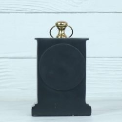 Black Pottery Coated Aluminium Desk Clock | Brass Accents, Classic Style | Handmade Tabletop Decor Gift - Image 6