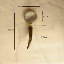 Horn Shaped Handle Magnifier | Shiny Brass, Clear Lens | Rustic Reading Aid & Desk Gift - Image 4