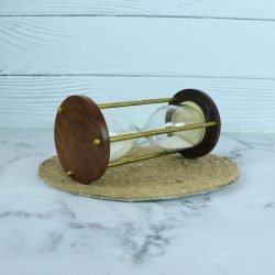 Classic Handmade 3-Minute Sand Timer | Wood & Shiny Brass, White Sand, Classic Design | Elegant Desk Decor & Gift - Image 2