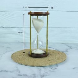 Classic Handmade 3-Minute Sand Timer | Wood & Shiny Brass, White Sand, Classic Design | Elegant Desk Decor & Gift - Image 5
