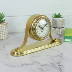 Sleek Golden Aluminium Desk Clock | Handcrafted, Tilting Design | Franklin & Murphy Style, Elegant Decor & Gift - Image 2
