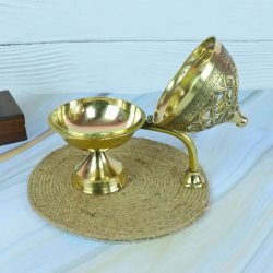 Brass Loban Dani | Ornate Cutout Lid, Engraved Detail | Incense Burner for Home Fragrance & Spiritual Decor - Image 2