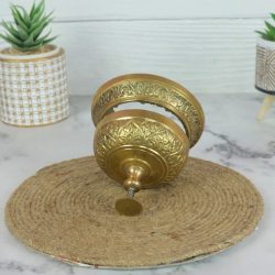Ornate Brass Service Bell | Embossed Design, Push-Down Ring | Desk, Counter & Hotel Use - Image 2