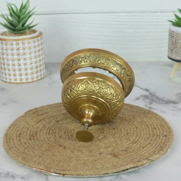 Ornate Brass Service Bell | Embossed Design, Push-Down Ring | Desk, Counter & Hotel Use - Image 2