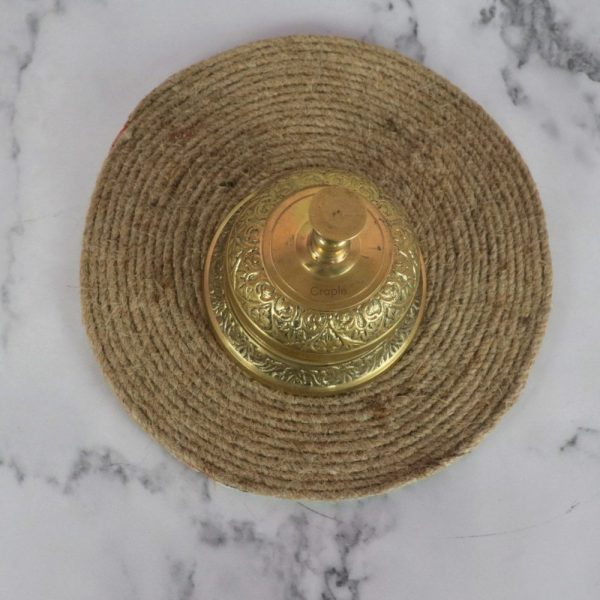 Ornate Brass Service Bell | Embossed Design, Push-Down Ring | Desk, Counter & Hotel Use - Image 3