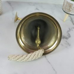 Brass Nautical Ship Bell | Medium Size, Wall Mount, Rope Lanyard | Loud Clear Tone, Coastal Decor & Boating Gift - Image 3