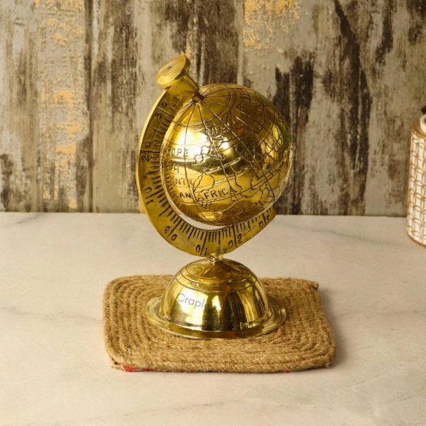 Handmade Brass Decorative Globe | Engraved World Map, Detachable Sphere | Desk Decor & Unique Gift Accent - Image 3