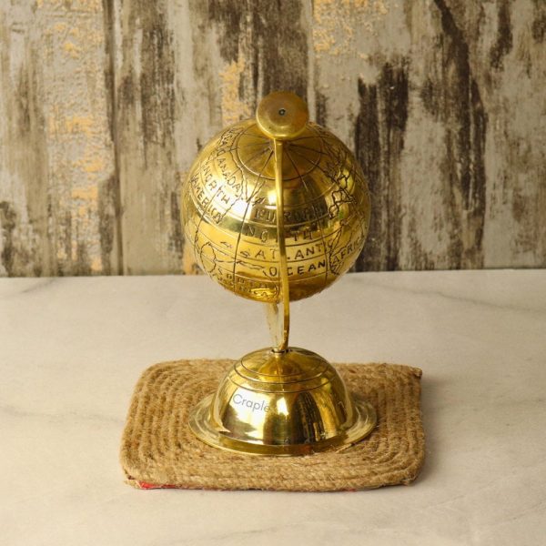 Handmade Brass Decorative Globe | Engraved World Map, Detachable Sphere | Desk Decor & Unique Gift Accent - Image 2