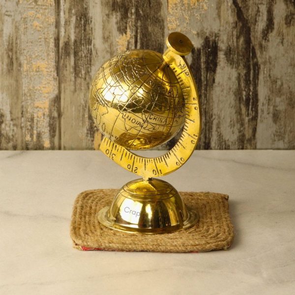 Handmade Brass Decorative Globe | Engraved World Map, Detachable Sphere | Desk Decor & Unique Gift Accent - Image 4