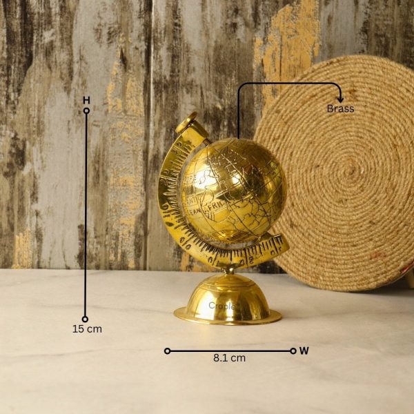 Handmade Brass Decorative Globe | Engraved World Map, Detachable Sphere | Desk Decor & Unique Gift Accent - Image 6