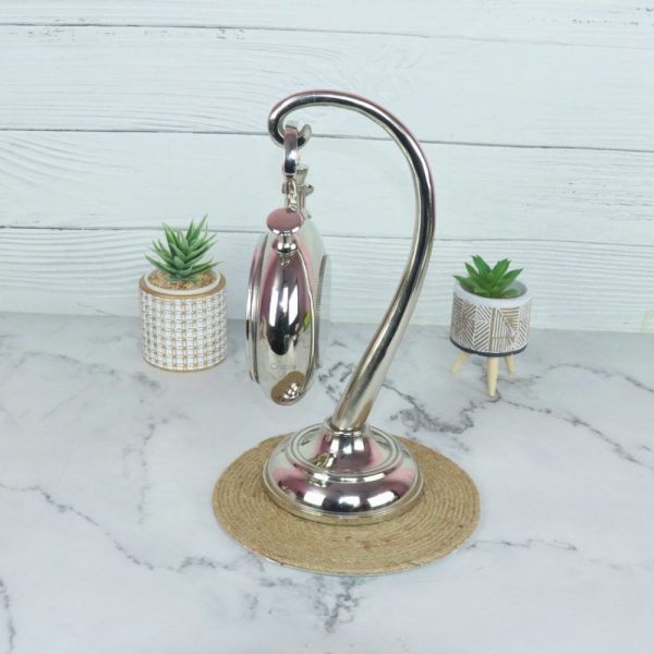 Hanging Stopwatch Style Nickel Aluminium Desk Clock | Handcrafted, Roman Numerals | Franklin & Murphy Inspired Decor - Image 4
