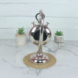 Hanging Stopwatch Style Nickel Aluminium Desk Clock | Handcrafted, Roman Numerals | Franklin & Murphy Inspired Decor - Image 5