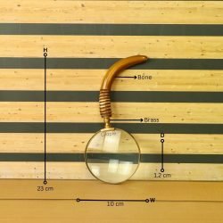 Brass Magnifier with Curved Handle and Ribbed Grip – Elegant Resin Design, Crystal-Clear Lens for Reading and Desk Decor - Image 5