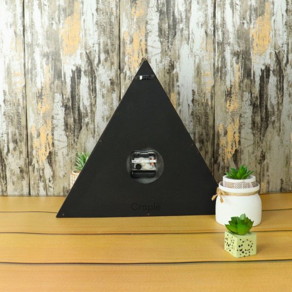 Triangle Antique Wooden Clock | Jones & Hendricks Oxford Style, Roman Numerals | Large Desk & Wall Decor Gift - Image 4