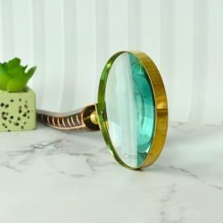 Carved Feather Handle Brass Magnifier | Shiny Finish, Clear Lens | Elegant Reading Tool & Nature Decor Gift - Image 5