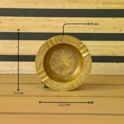 Handmade Vintage Style Brass Ashtray | Embossed Floral Detail, Shiny Finish | Decorative Desk Accent & Smoker's Gift - Image 5