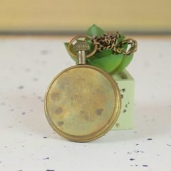 24 Hour Dial Pocket Watch | Shiny Brass, Handcrafted, Miyota Movement & Chain | Military Style Timepiece Gift - Image 5