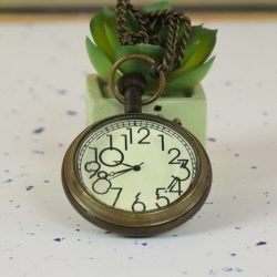 Quirky Artistic Numerals Pocket Watch | Antique Brass, Handcrafted, Miyota Movement, Chain Included | Unique Timepiece Gift - Image 4