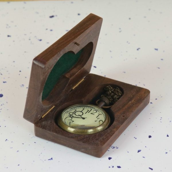Quirky Artistic Numerals Pocket Watch | Antique Brass, Handcrafted, Miyota Movement, Chain Included | Unique Timepiece Gift - Image 3