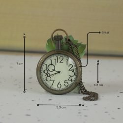 Quirky Artistic Numerals Pocket Watch | Antique Brass, Handcrafted, Miyota Movement, Chain Included | Unique Timepiece Gift - Image 5